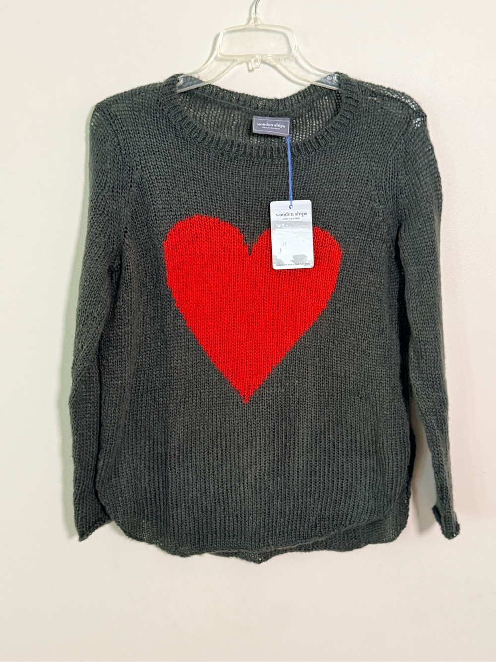 NWT and Wooden Ships heart crew lightweight sweater - Picture 8 of 9